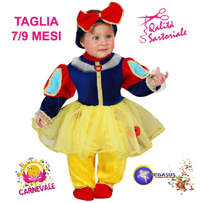 COSTUME VESTITO DI CARNEVALE BAMBINA BIANCANEVE 7/9 MESI PEGASUS 5001