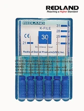 REDLAND Endodontic Root Canal K-file 25mm Size 30 (6 per pack)