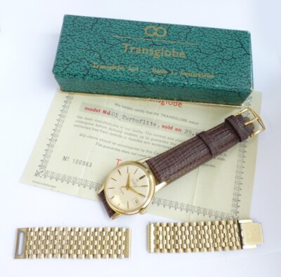 Transglobe Turboflite Automatic Mens Wristwatch With Original Box & Papers 1962