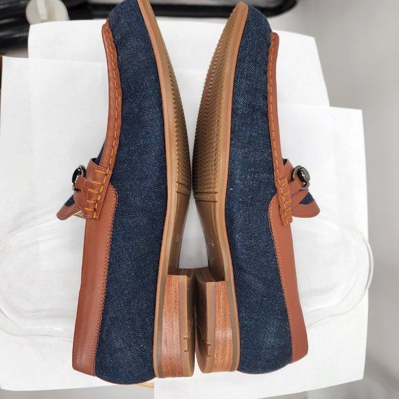 BESPOKE Designed by Ravi Custom Denim Horse Bit Loafers  display picture 1