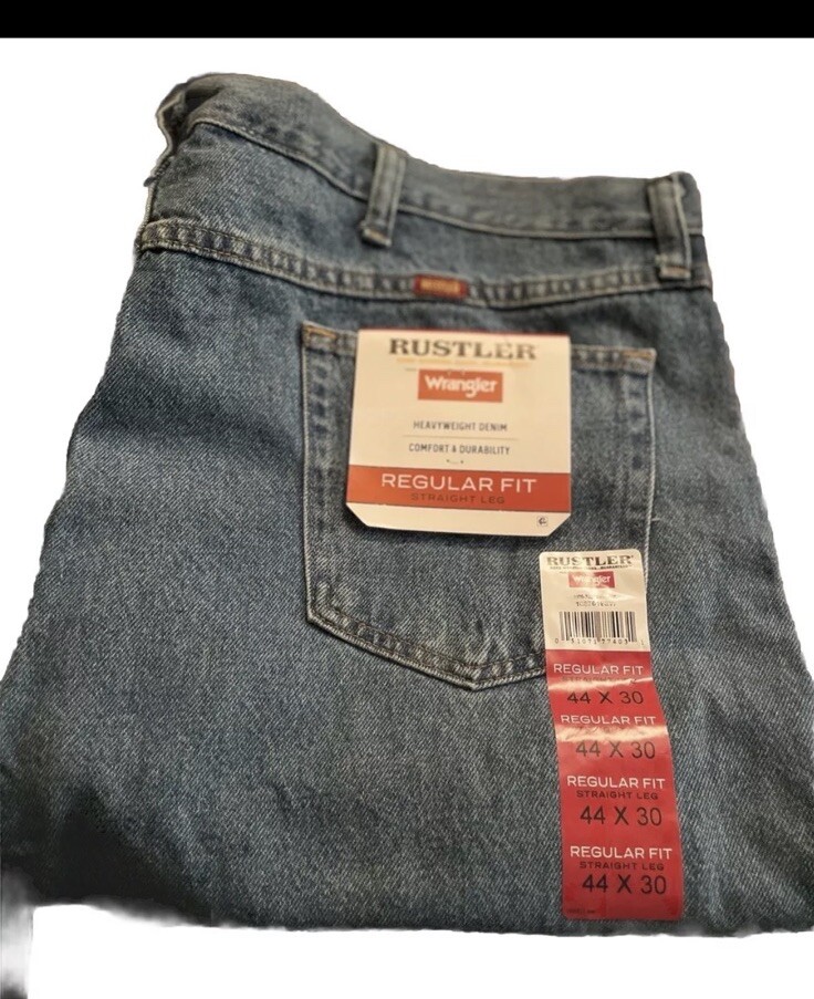 Men's Rustler by Wrangler Classic Regular Fit Straight Leg Jeans, 2 ...