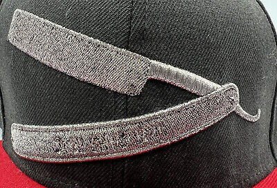 New Era Frank’s Chop Shop Rare Adjustable Snapback Hat Cap Red Brim Silver  Black