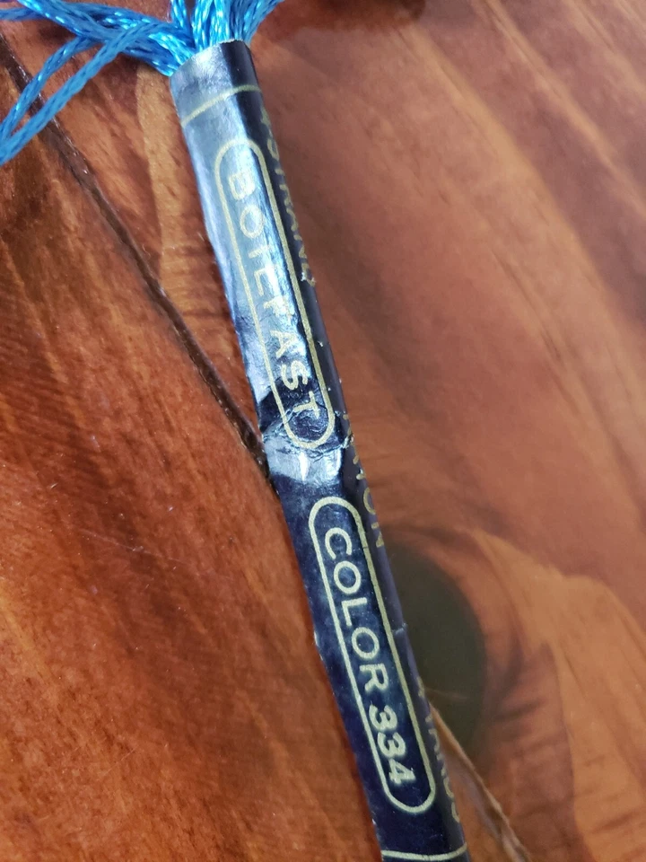 J&P Coats Strandsheen Rayon 4 Yrds 4 Strand  Color 334 Blue embroidery thread - Image 2 of 4