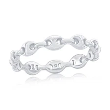 Sterling Silver, Linked Marina Band Ring