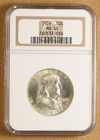 1959 P Franklin Silver Half Dollar NGC MS65