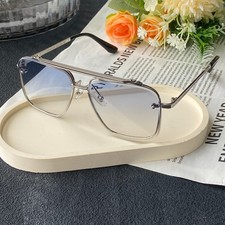 DITA MACH SIX Classic Pilot Sunglasses Rimless Unisex BLUE Silver