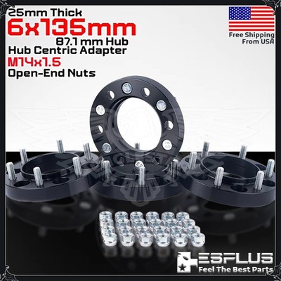 4x Ford 1'' 6x135mm 87mm Hub Centric Adapter Spacer Fit F150/Expedition/Navigator