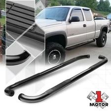 Black 3"Side Step Nerf Bar Running Board for 99-19 Sierra/Silverado Extended Cab