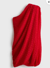 STELLA MCCARTNEY X H&M DRAPED ONE SHOULDER RED MINI DRESS - SMALL