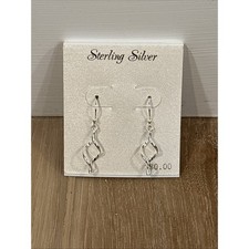 Sterling Silver Dangle Twist Earrings Brand New