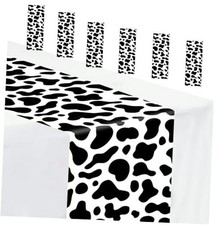 6 PCS Cow Print Table Runner 14 x 108 Plastic 6 pack cow print table runner