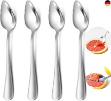 4er-Set Edelstahl-Grapefruitlöffel mit Zacken ? Rostfreie Dessertlöffel S