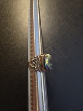 Vintage Sterling Silver Abalone Ring