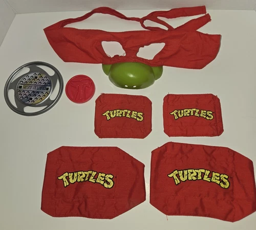 Vintage TMNT Raphael Battle Fun Set Costume Playmates 1988 Teenage Ninja Turtles