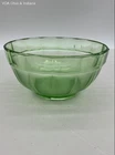 Uranium Glass Green Paneled Bowl Starburst Base Vintage Depression Glass