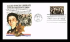 US COVER WWII ALLIES LIBERATE HOLOCAUST SURVIVORS 50TH ANNIVERSARY FDC FLEETWOOD
