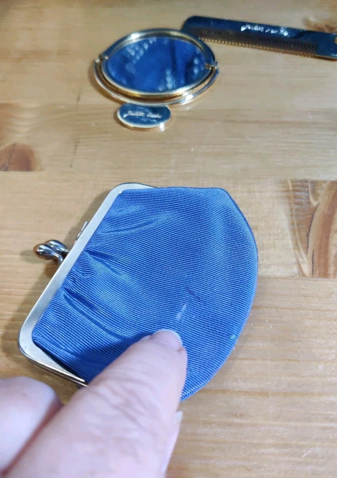 Bolso de Mano Judith Leiber Piel de Serpiente Día Hombro Hobo Azul con Extras LEER Foto 3 de 4