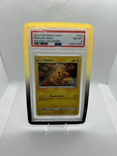 Pikachu Holiday Calendar SWSH153 SWSH Promo Holo EN - PSA 8