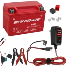 Banshee 9-BS Atv Battery for Honda TRX400EX Sportrax 2001 to 2008 with Charger