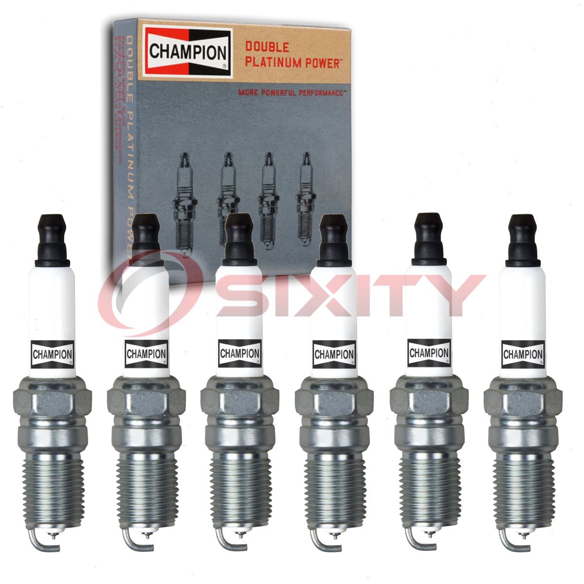 6 pc Champion Double Platinum Spark Plugs for 2005-2009 Buick LaCrosse 3.8L ff