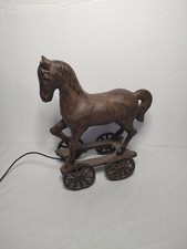 Cast Iron Horse Pull Toy on Wheels Rustic Primitive Farmhouse Decor 3.5lb