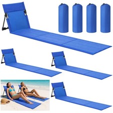 4 Pack Foldable Poolside, Beach Loungers, with Storage Bags