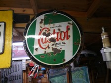vintage castrol enamel sign ,not vintage petrol pump WORLD SHIP
