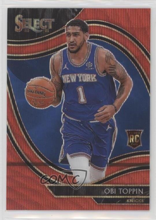 2020-21 Panini Select Courtside Red Wave Prizm Obi Toppin #293 04cw