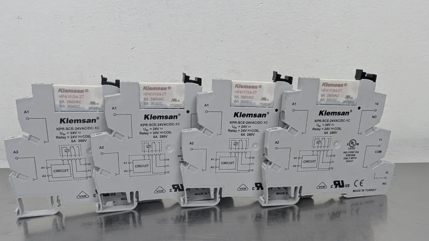 4 Pack Klemsan KPR-SCE-24VAC/DC-1C Interface Relay HF41F/24-ZT 24VDC Coil