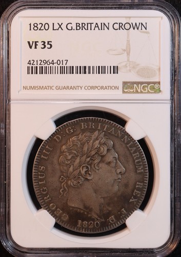 1820 Great Britain "King George III" Silver Crown - NGC VF35! Gorgeous Original!
