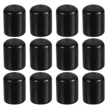 12Pack 3/4" ID Round Rubber End Caps, Flexible Rubber Bolt Covers Caps Black