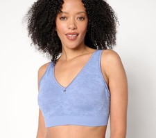 Breezies Seamless Floral Jacquard Underwire T-Shirt Bra Ice Blue B/40 New