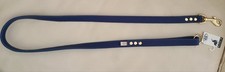 Buddy Belt Dog Leash Blue All Leather Luxury Edition 4 Ft 3/4" Wide