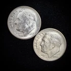 90% Silver - UNC 1955 Roosevelt Dime - 3 Dimes - Uncirculated Condition A6-3