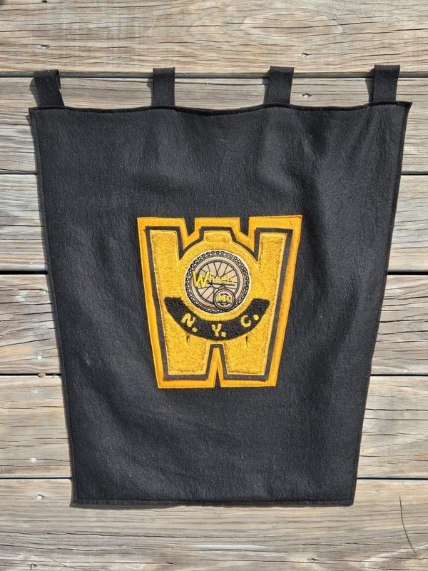 Vintage 1950s 1960s New York City Wheels Motorcycle Club Banner
