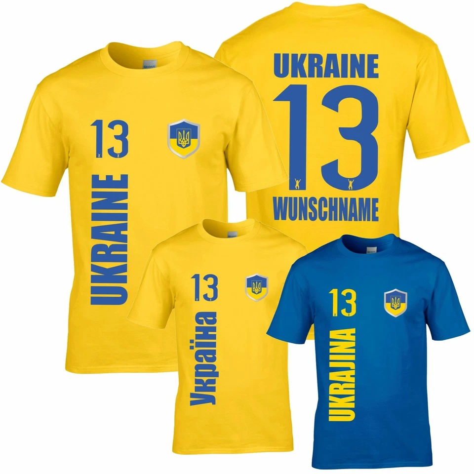 FanShirt UKRAINE Trikot Kinder Druck Nummer Name Jersey WM UKRAJINA FanShirts4u