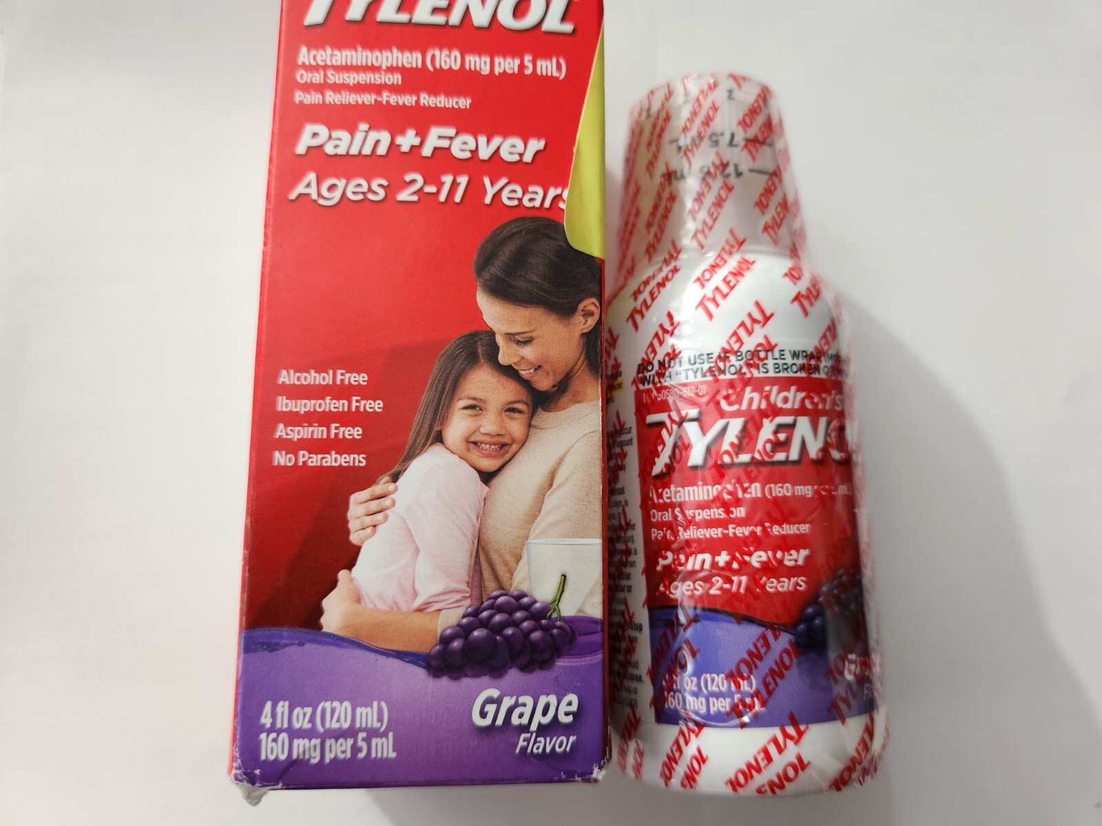 Lot Of 2 Children's Tylenol Cold+Cough+Runny Nose, Grape Flavor 4oz Exp