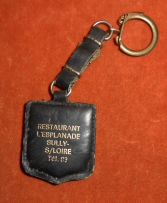 Genuine Leather Tacot Keychain - Resto L'ESPLANADE SULLY / LOIRE