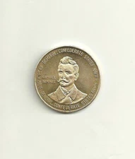 RARE VTG. Confederate Admiral RAPHAEL SEMMES Round  1-3/8" Souvenir Brass medal