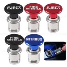 Fire Missile Eject Push Button Car Cigarette Lighter Cover Trim Accessories 12V