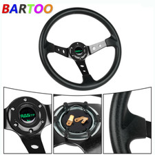 14 Universal Racing Steering Wheel Aluminum Drifting Deep Dish Black