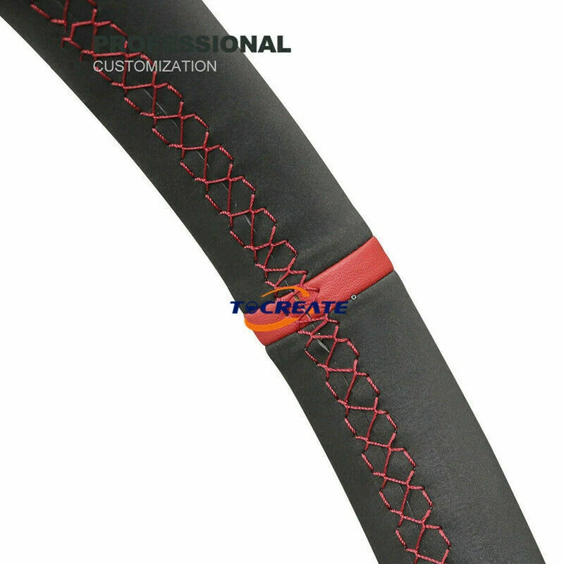 Cubierta de volante de gamuza negra hágalo usted mismo para Audi Q3 Q5 2013-2017 Q7 2012-2015 #F026 Foto 4 de 4