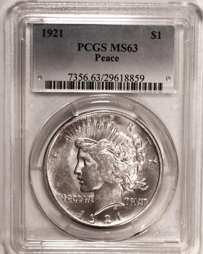 1921 Peace Dollar - PCGS MS63 - #1209D