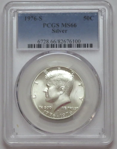 1976-S Silver Kennedy 50c Half Dollar Coin PCGS MS 66