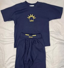 80s Joggers Leisure Set Cruise Nautical Blue Gold Size S Made in USA