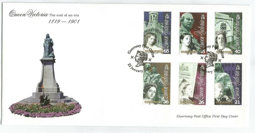 GUERNSEY 2001 QUEEN VICTORIA SET on UNADDRESSED FIRST DAY COVER