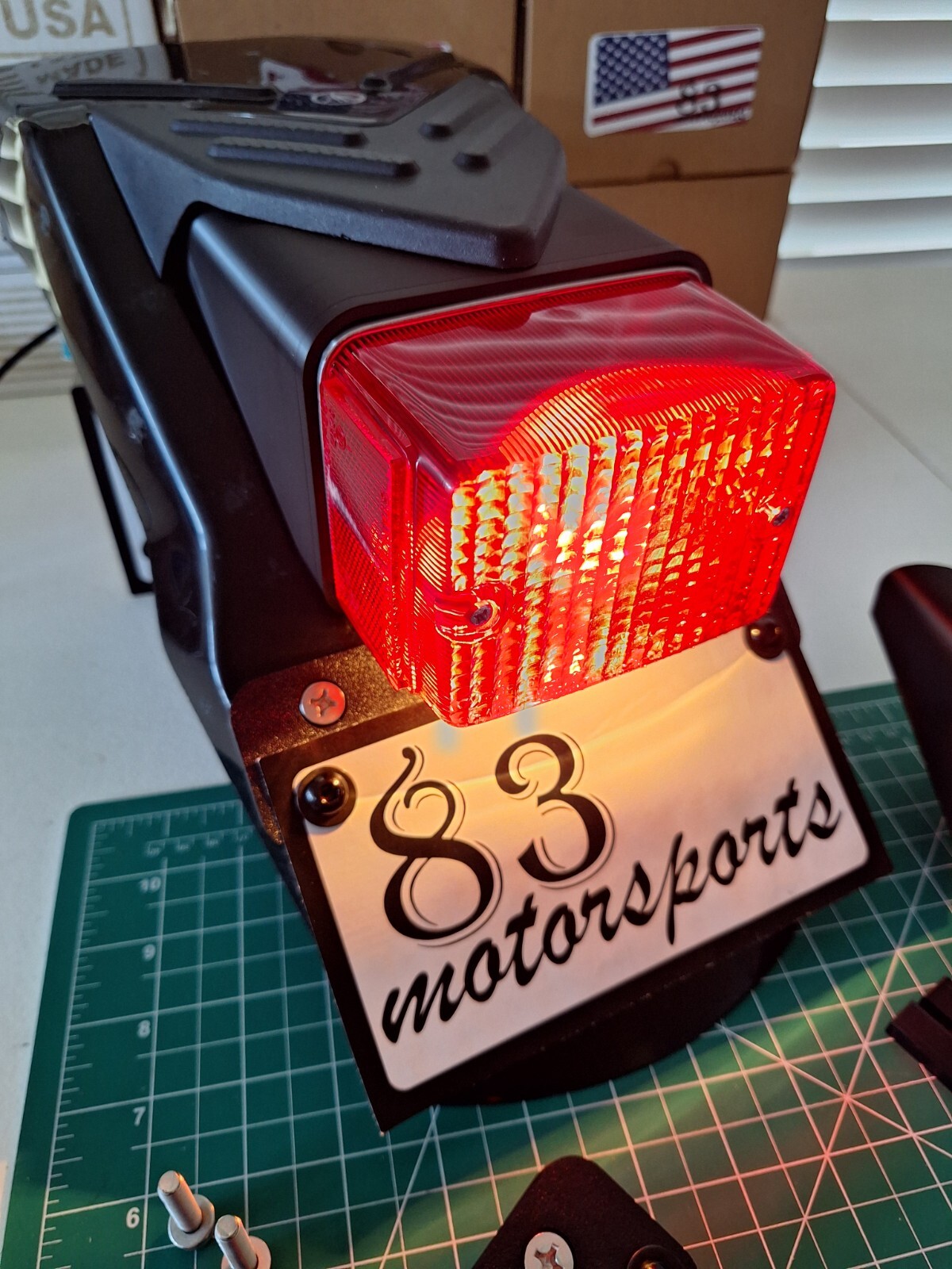 Yamaha XT250 Stock Light Tidy Tail Adapter & License Plate Bracket - Flat Matte