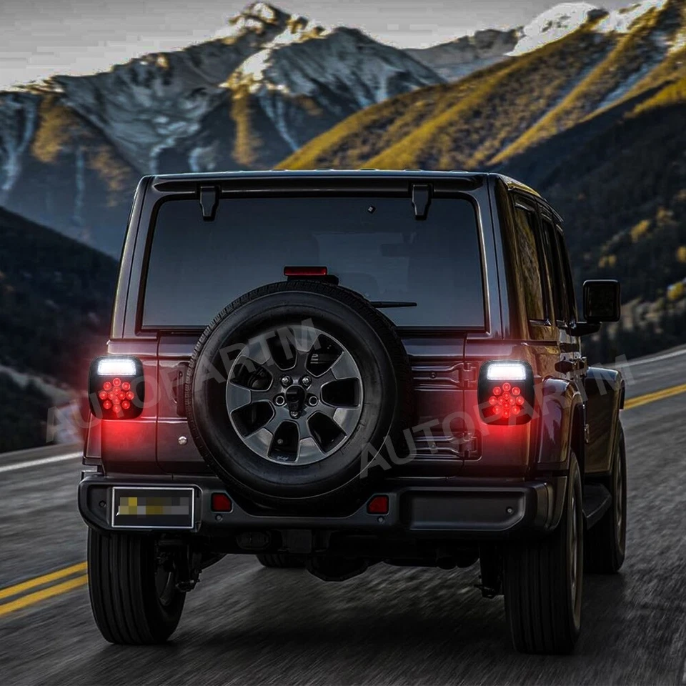 Luces traseras LED de freno de respaldo para Jeep Wrangler TJ YJ CJ Smoke 39 Foto 3 de 4