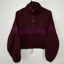 Victoria Secret VS PINK 1/4 Zip Pullover Sweatshirt Womens Size XS Maroon Red