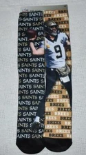 New Orleans Saints Drew Brees Men's Socks by NFL Teams Apparel Size Large NWT